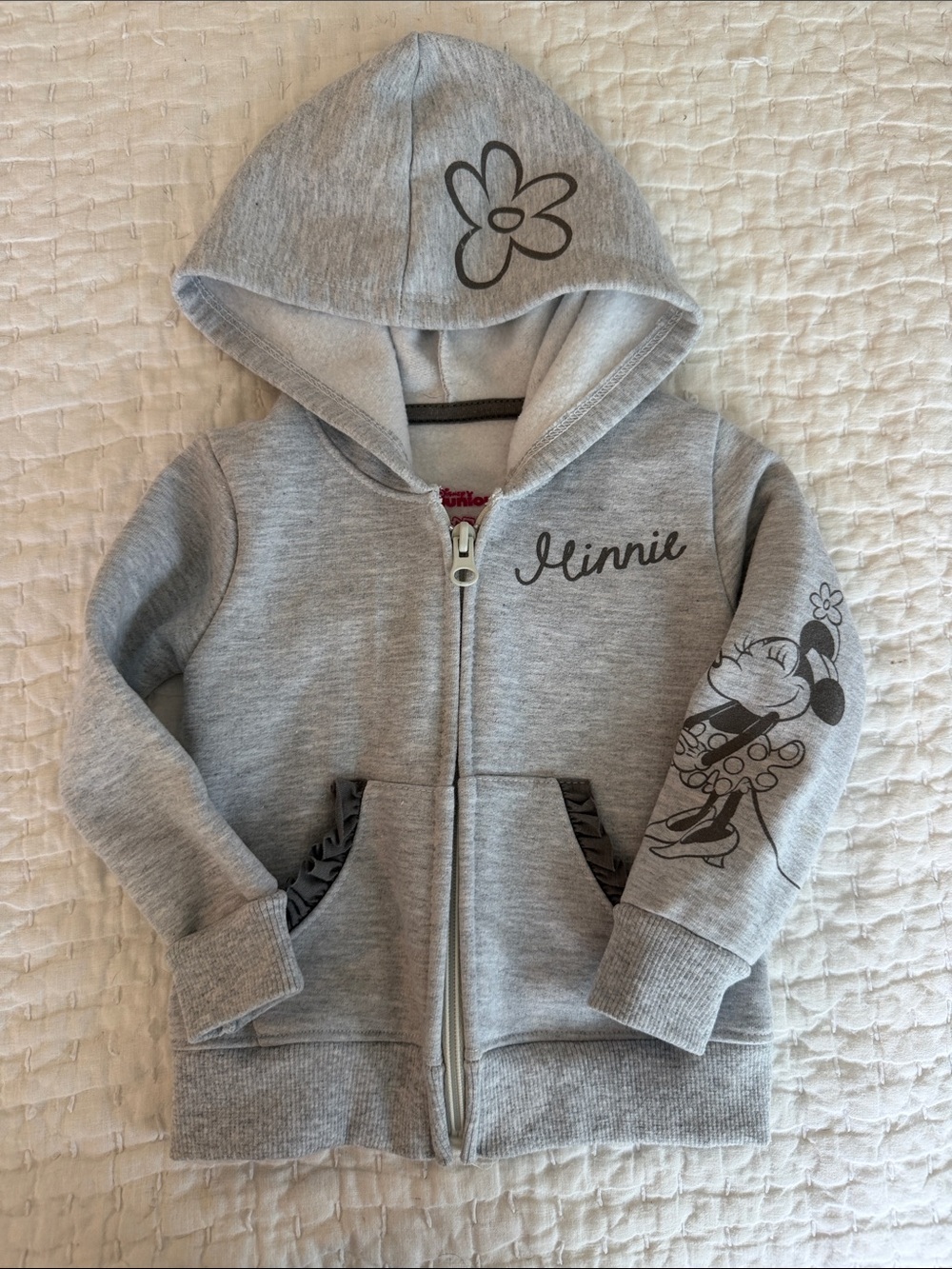 Disney Grey Minnie Zip Hoodie for Kids